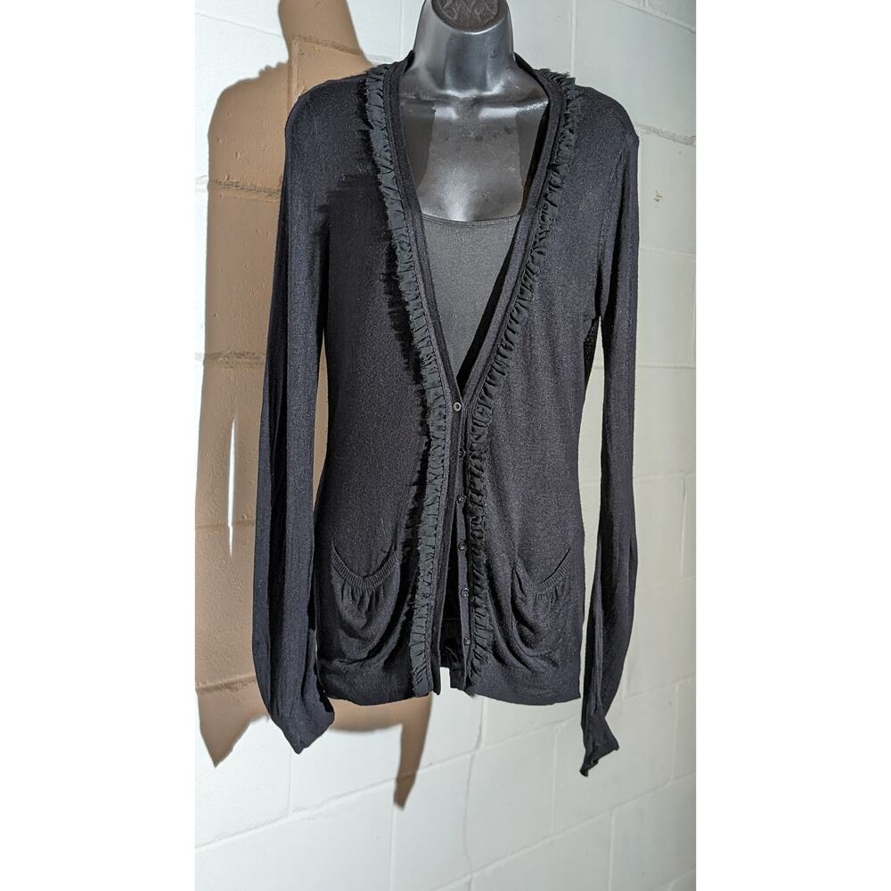 Apostrophe Black Cardigan Sweater